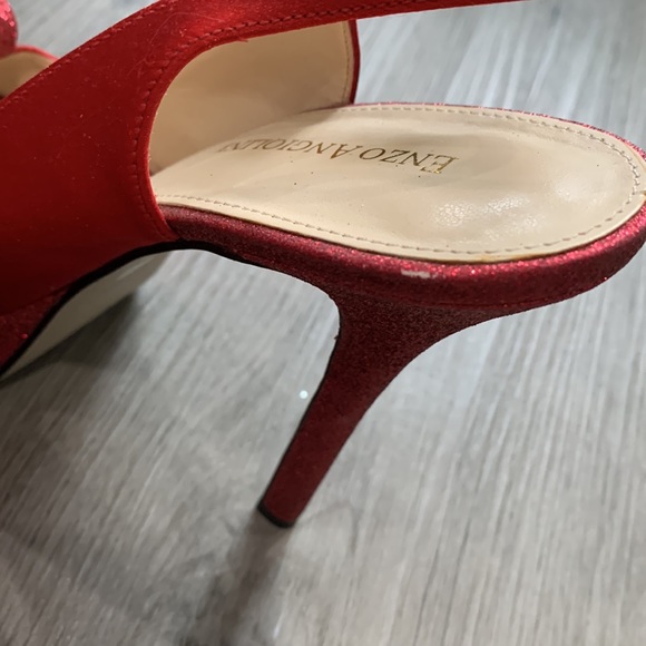 Red sparkle evening high heel shoes size 7 - Picture 13 of 16